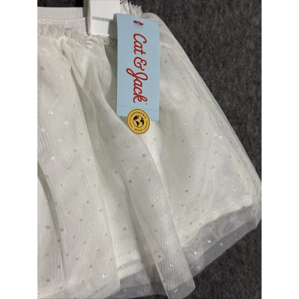 Cat & Jack Girl's Skirt Tutu Layered White 4T